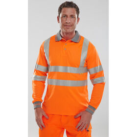 Beeswift Hi-Vis EN ISO 20471 Long Sleeve Polo