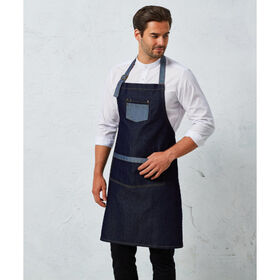 Premier Domain Contrast Denim Bib Apron